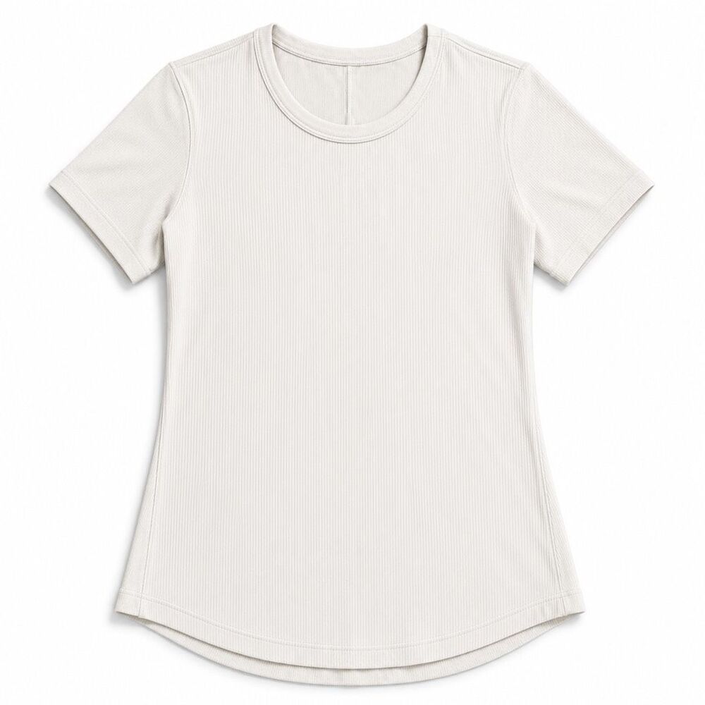 Lululemon Ribbed Short Sleeve Tee Cream Ivory Women’s Size 8
